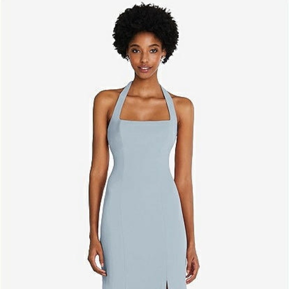 Dessy Collection Dresses & Skirts - NWT Dessy Tie Halter Open Back Trumpet Gown In Mist